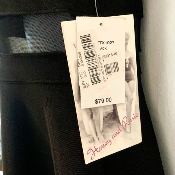 Honey And Rosie Black Halter BEADED Collar Padded Bra Sheer Juniors SZ S NWT $79 - Picture 5 of 7